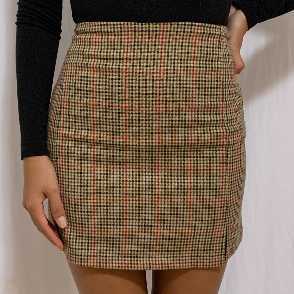 Brandy Melville Cara Plaid Mini Skirt